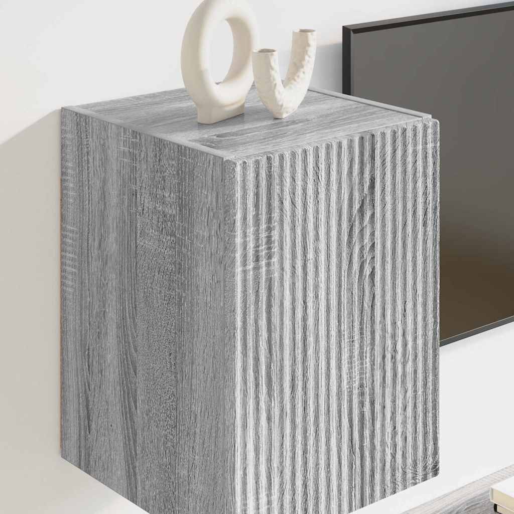 vidaXL Meuble TV mural Gris Sonoma 30 x 31 x 40 cm Bois d'ingénierie - Image 4