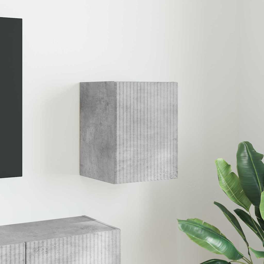 vidaXL Meuble TV mural Béton 30 x 31 x 40 cm Bois d'ingénierie