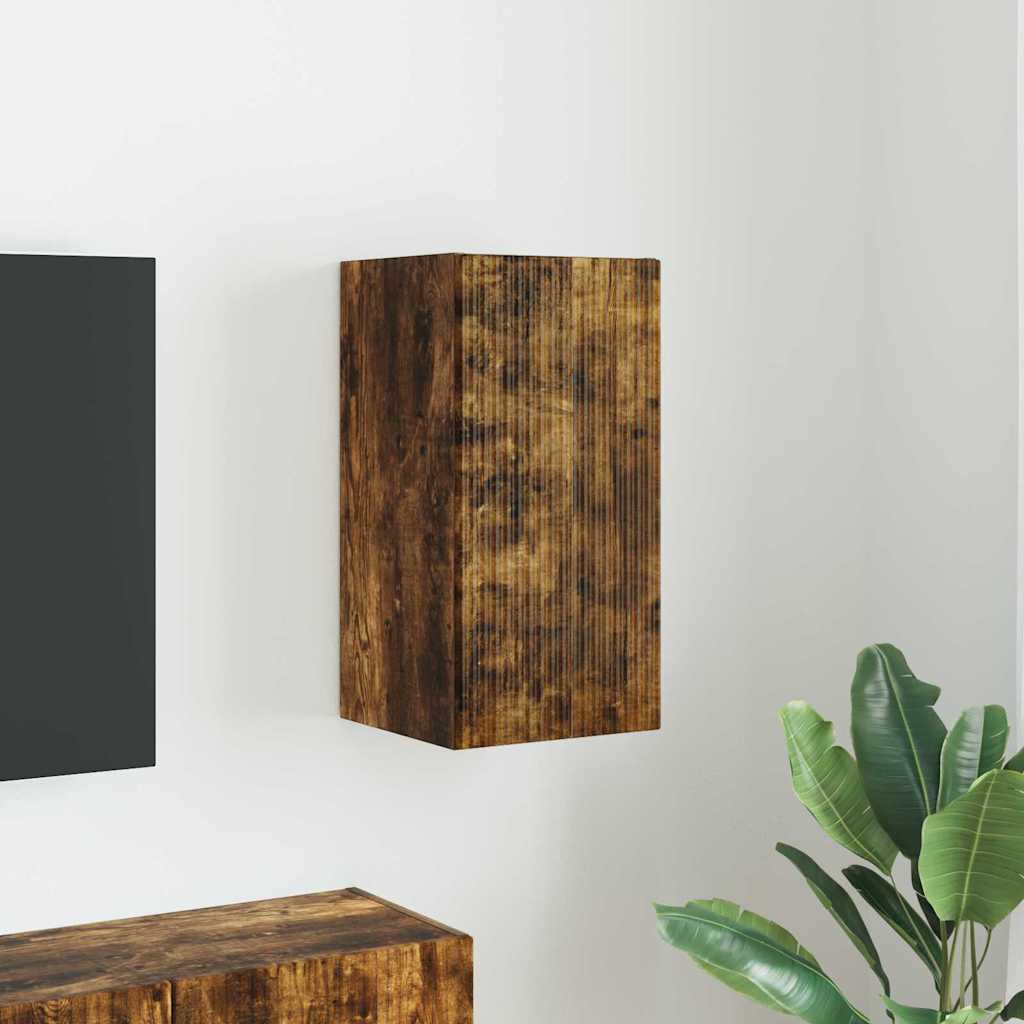 vidaXL Meuble TV mural Chêne fumé 30 x 31 x 60 cm Bois d'ingénierie