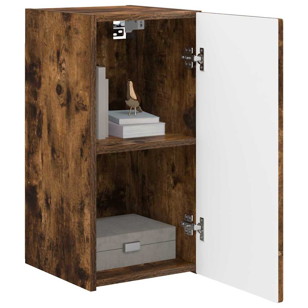 vidaXL Meuble TV mural Chêne fumé 30 x 31 x 60 cm Bois d'ingénierie - Image 3
