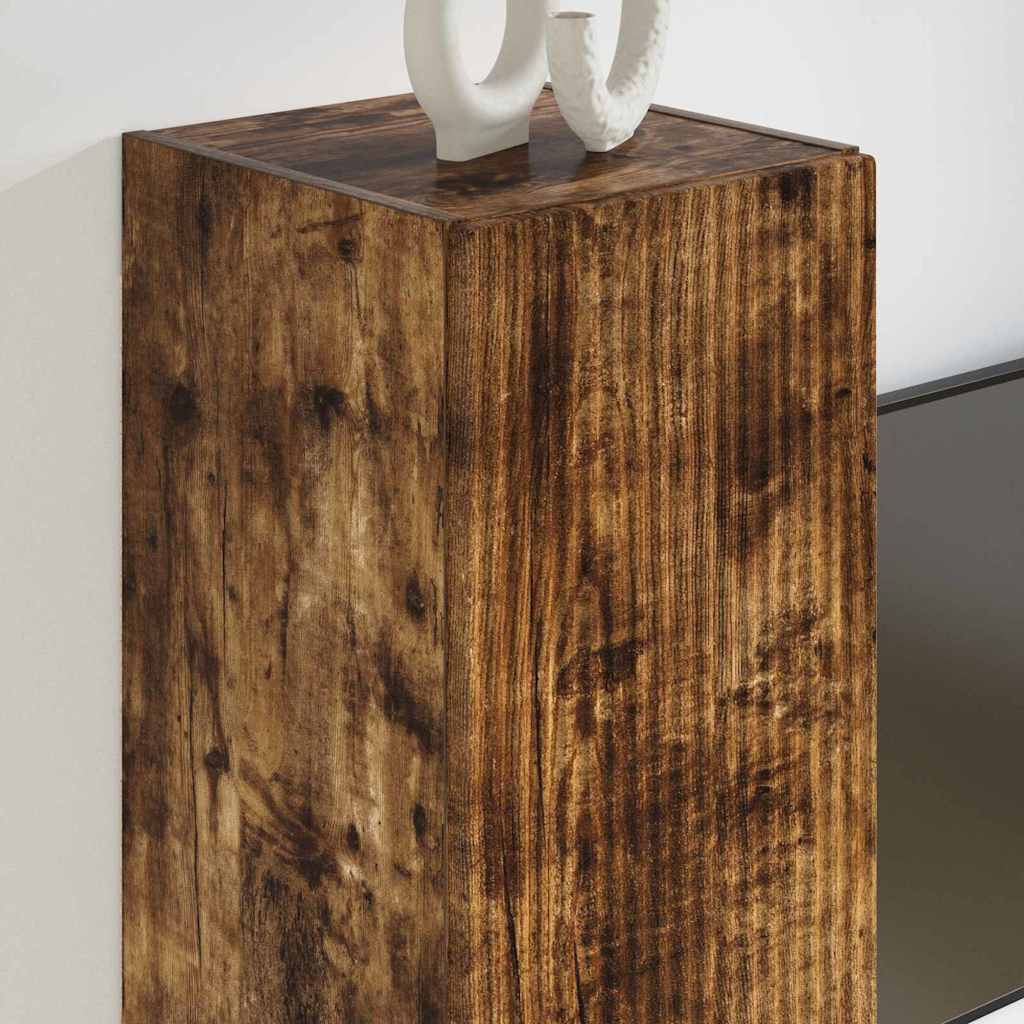 vidaXL Meuble TV mural Chêne fumé 30 x 31 x 60 cm Bois d'ingénierie - Image 4