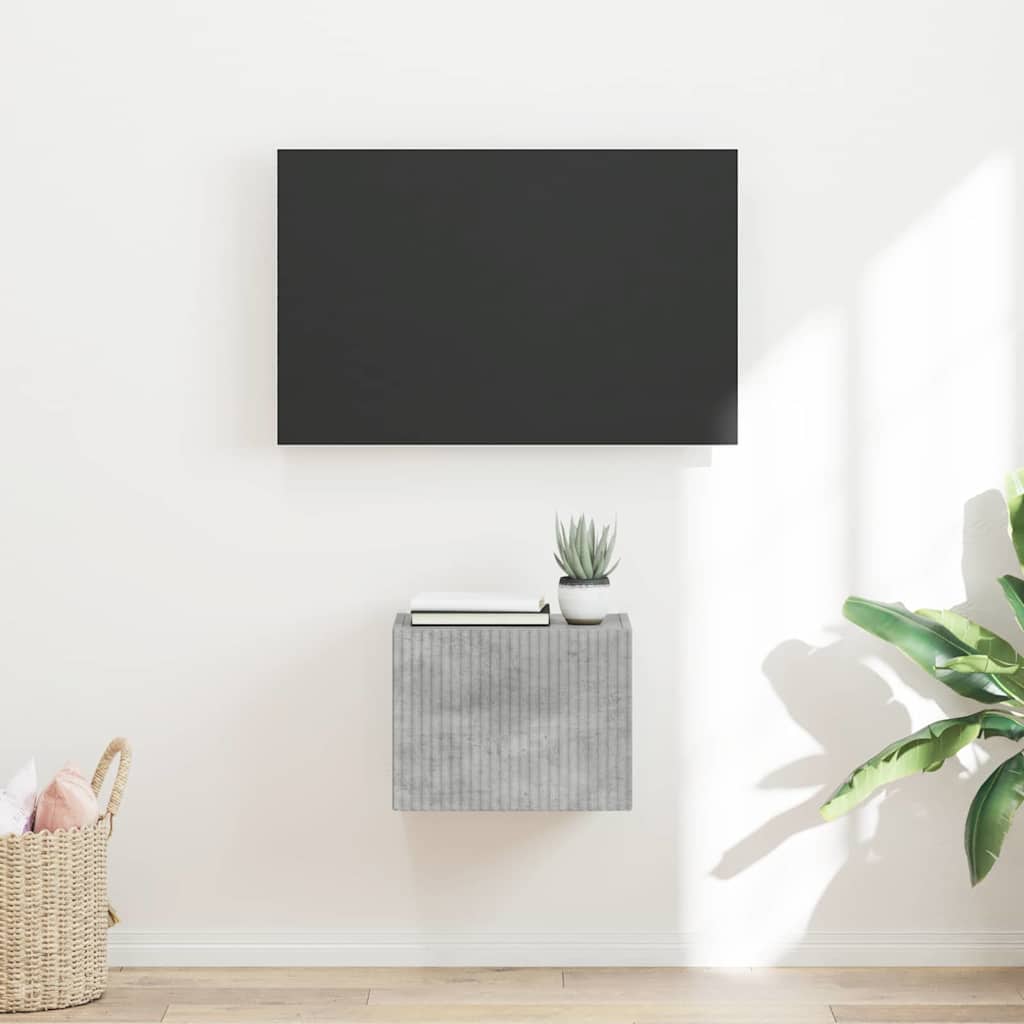 vidaXL Meuble TV mural Béton 60 x 31 x 29.5 cm Bois d'ingénierie