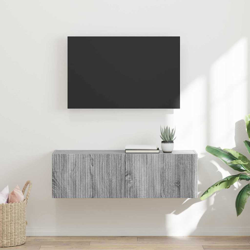 vidaXL Meuble TV mural Gris Sonoma 60 x 31 x 29.5 cm Bois d'ingénierie