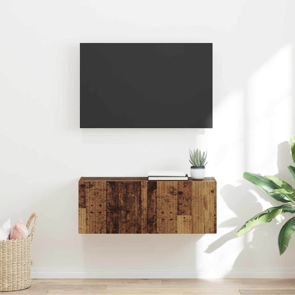 vidaXL Meuble TV mural Bois Ancien 60 x 31 x 29.5 cm Bois d'ingénierie