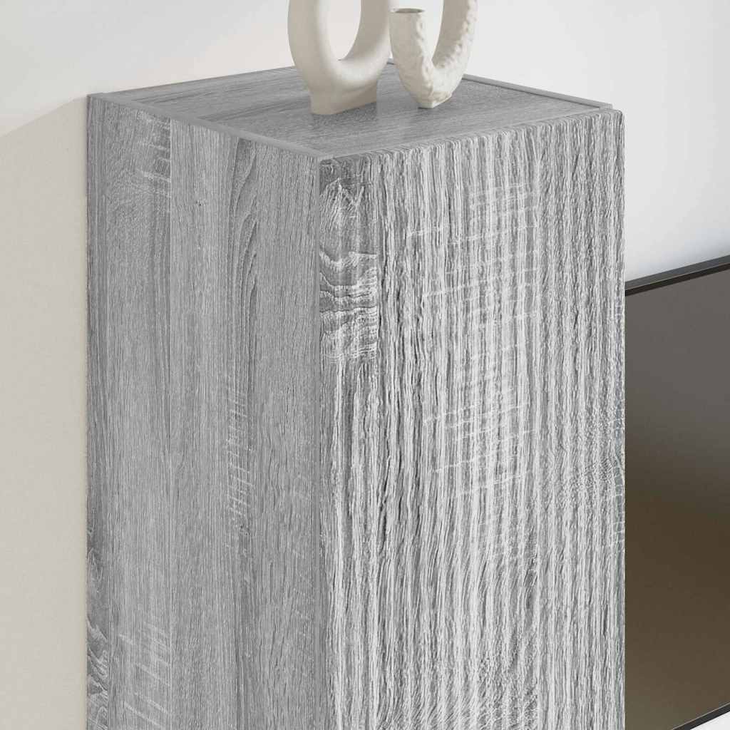 vidaXL Meuble TV mural Gris Sonoma 30 x 31 x 60 cm Bois d'ingénierie - Image 4