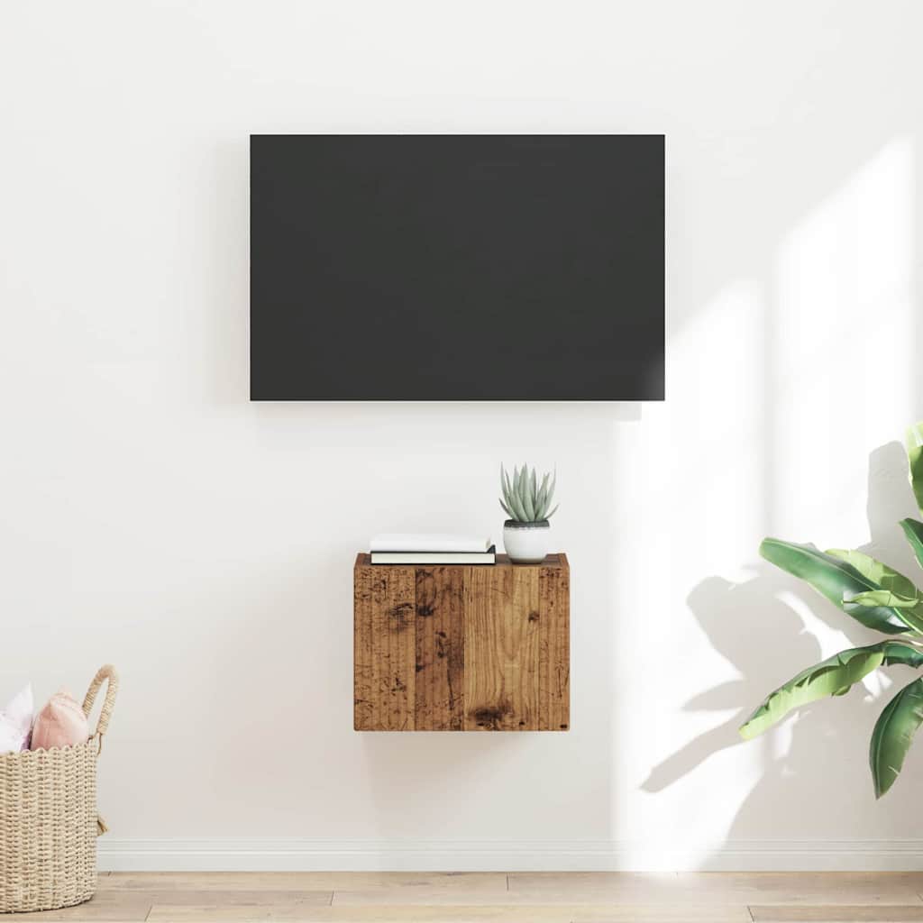vidaXL Mueble de TV Montado en la Pared Madera Vieja 60 x 31 x 29.5 cm