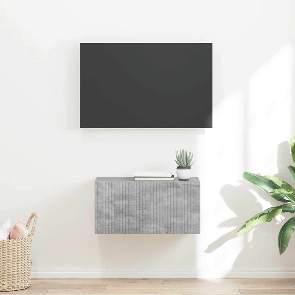 vidaXL Mueble de TV Montado en la Pared Concreto 60 x 31 x 29.5 cm