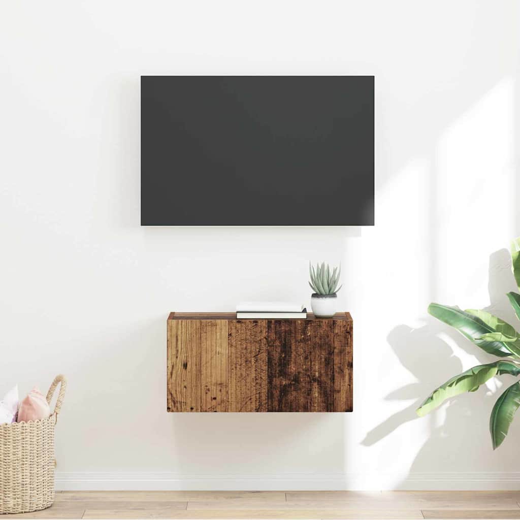 vidaXL Mueble de TV Montado en la Pared Madera Vieja 60 x 31 x 29.5 cm