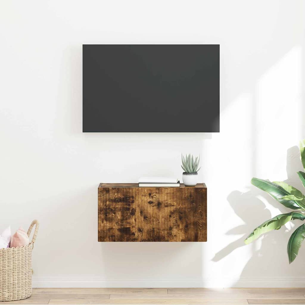 vidaXL Mueble de TV Montado en la Pared Roble ahumado
