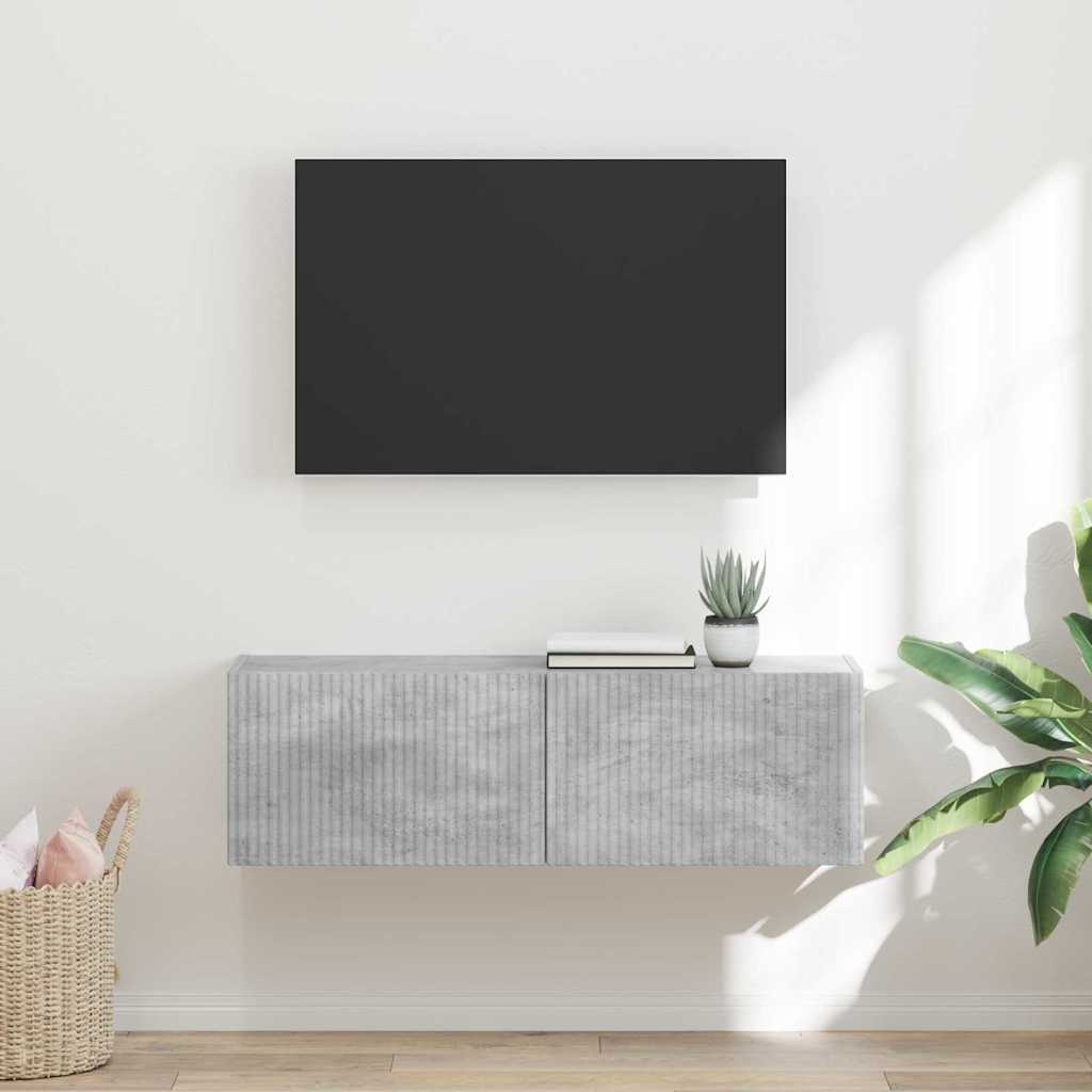 vidaXL Mueble de TV Montado en la Pared Concreto 60 x 31 x 29.5 cm