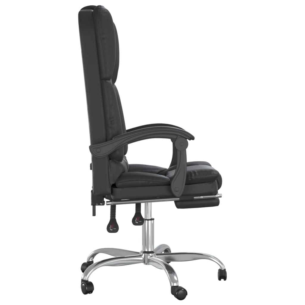 vidaXL Fauteuil de massage inclinable de bureau Noir Similicuir - Image 4