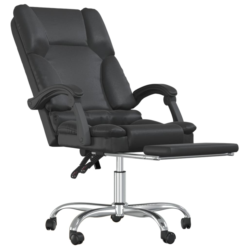 vidaXL Fauteuil de massage inclinable de bureau Noir Similicuir - Image 6