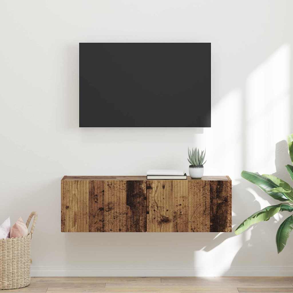 vidaXL Mueble de TV Montado en la Pared Madera Vieja 60 x 31 x 29.5 cm