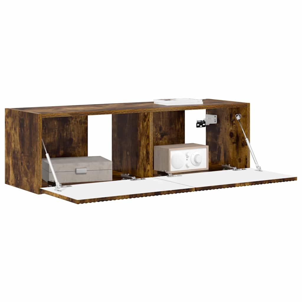 vidaXL Meuble TV mural Chêne fumé 60 x 31 x 29.5 cm Bois d'ingénierie - Image 3