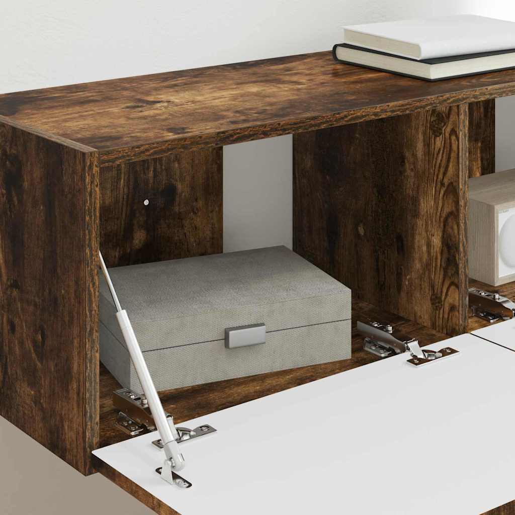 vidaXL Meuble TV mural Chêne fumé 60 x 31 x 29.5 cm Bois d'ingénierie - Image 4
