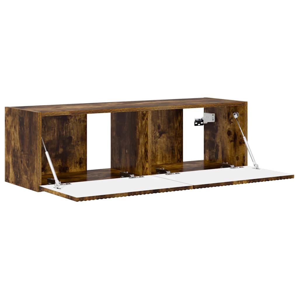 vidaXL Meuble TV mural Chêne fumé 60 x 31 x 29.5 cm Bois d'ingénierie - Image 5