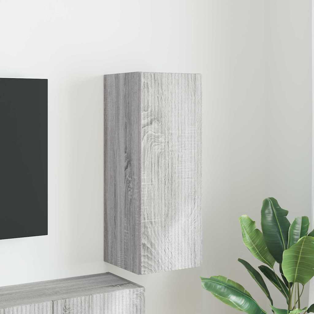 vidaXL Mueble de TV Montado en la Pared Gris Sonoma 30 x 31 x 80 cm
