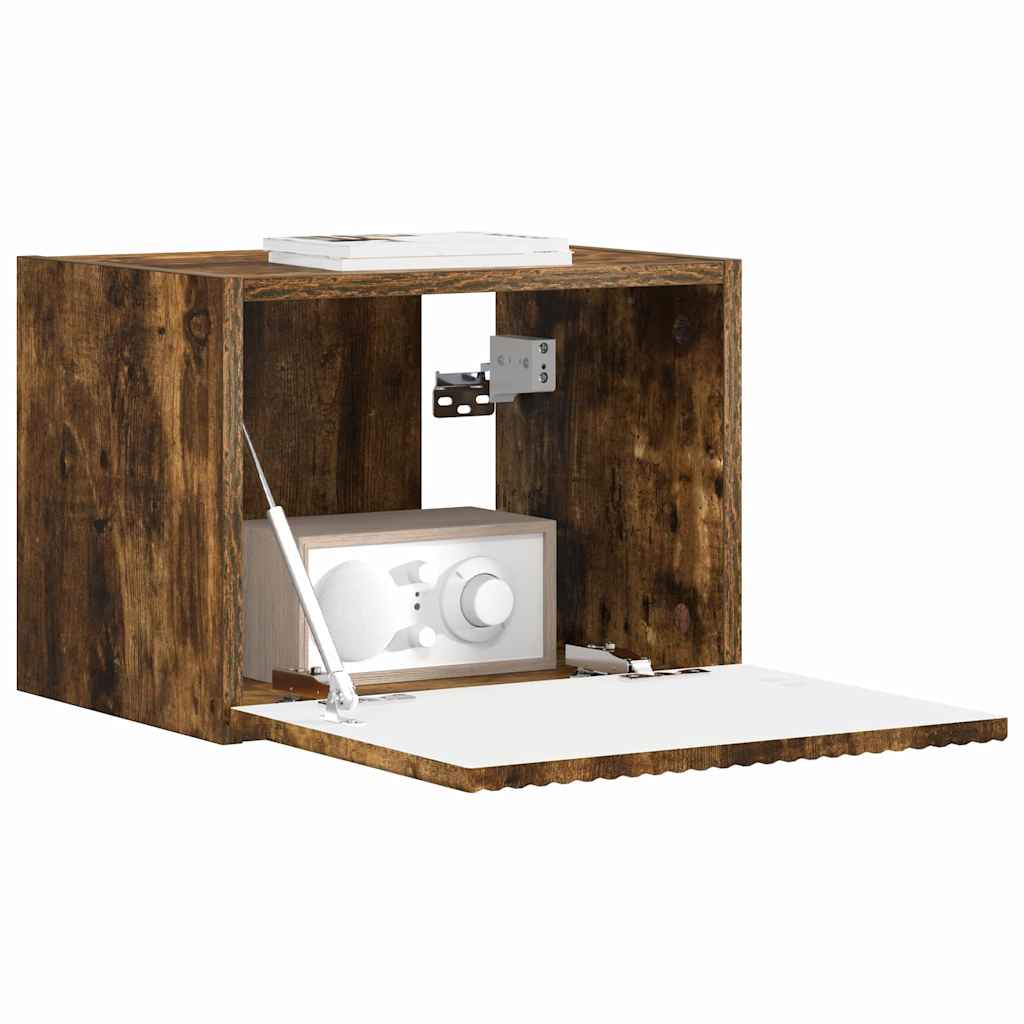 vidaXL Meuble TV mural Chêne fumé 60 x 31 x 29.5 cm Bois d'ingénierie - Image 3