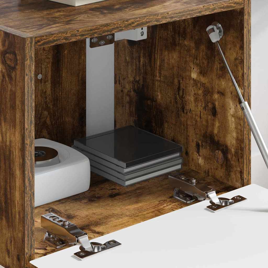 vidaXL Meuble TV mural Chêne fumé 60 x 31 x 29.5 cm Bois d'ingénierie - Image 4