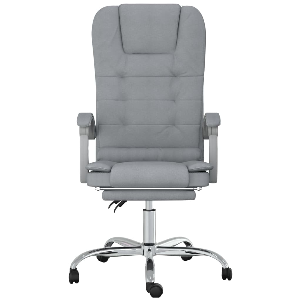 vidaXL Bürostuhl mit Massagefunktion Hellgrau Stoff - Image 3