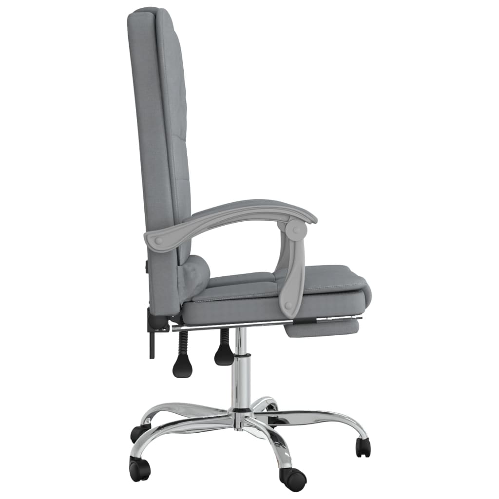vidaXL Bürostuhl mit Massagefunktion Hellgrau Stoff - Image 4