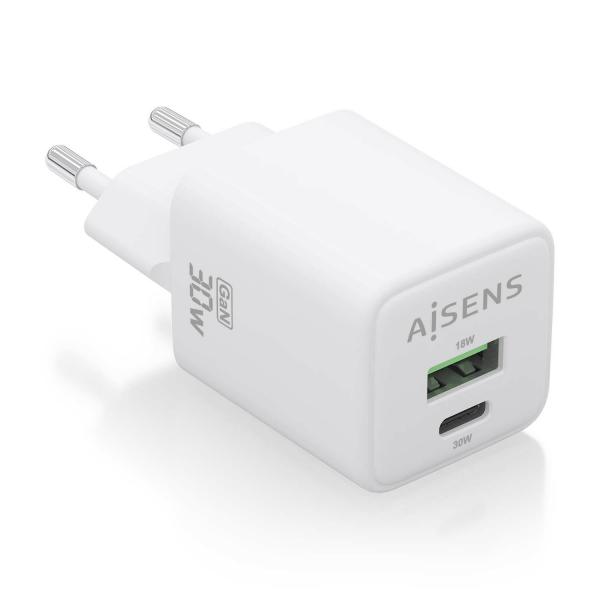 Caricabatterie da Parete Aisens ASCH-30W2P037-W Bianco 33 W