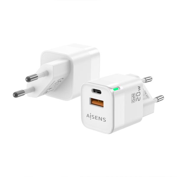 Caricabatterie da Parete Aisens ASCH-20W2P002-W Bianco 20 W