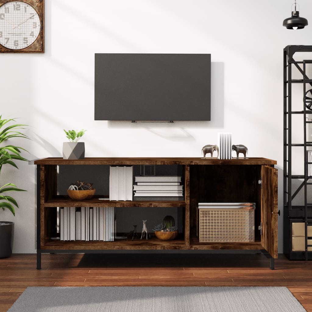 vidaXL Mueble de TV madera contrachapada roble ahumado 100x40x45 cm - Image 3