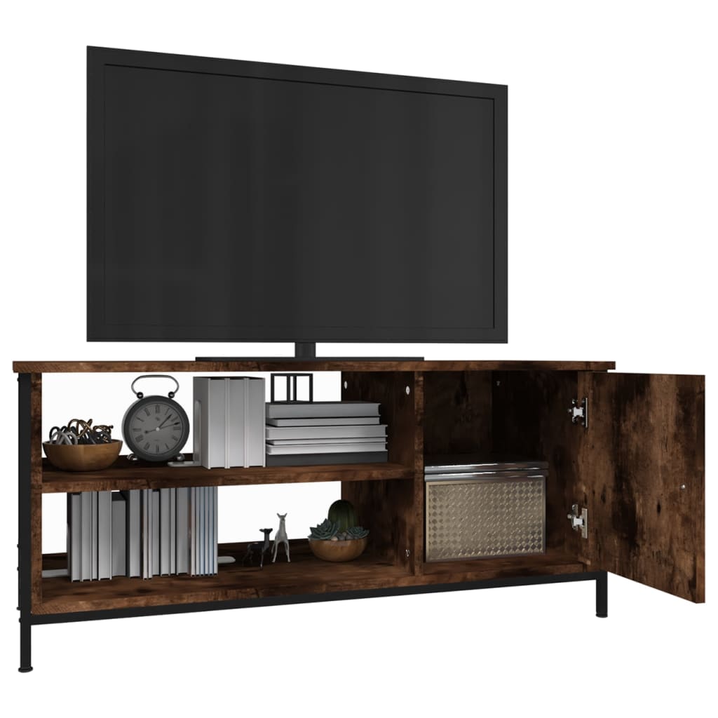 vidaXL Mueble de TV madera contrachapada roble ahumado 100x40x45 cm - Image 4