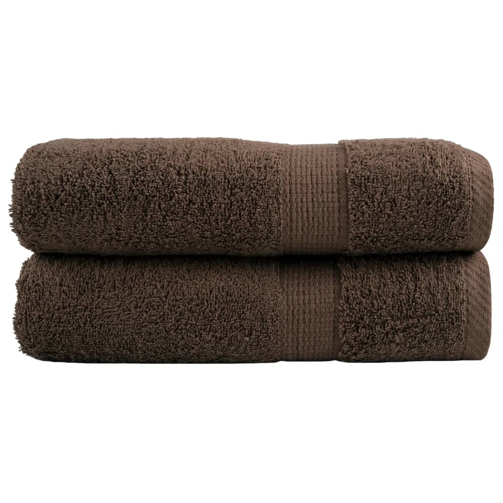 vidaXL Serviettes de bain de qualité supérieure SOLUND 2 pcs marron