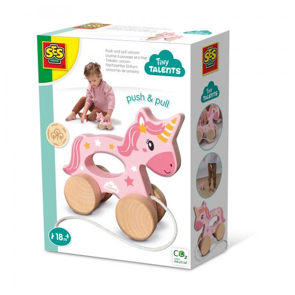 Statuetta Articolata SES Creative Unicornio de madera 2 en 1 Unicorno