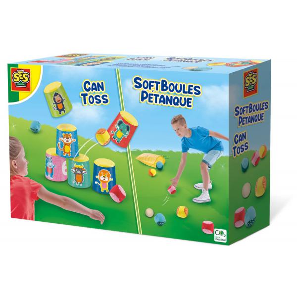 Gioco di abilità SES Creative Chamboule-tout and soft petanque balls