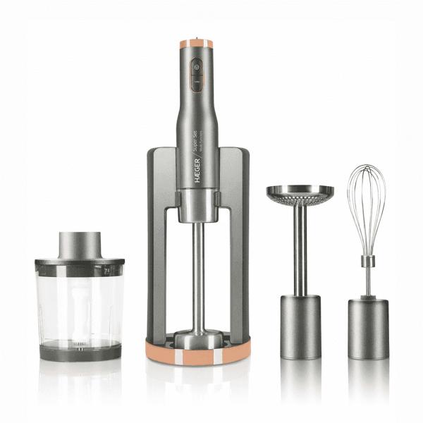 Frullatore a Immersione Multifunzione con Accessori Haeger HB-80C.024A Grigio 800 W