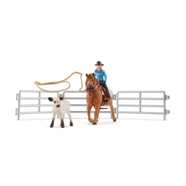 Playset Schleich Cowgirl Team Roping Fun