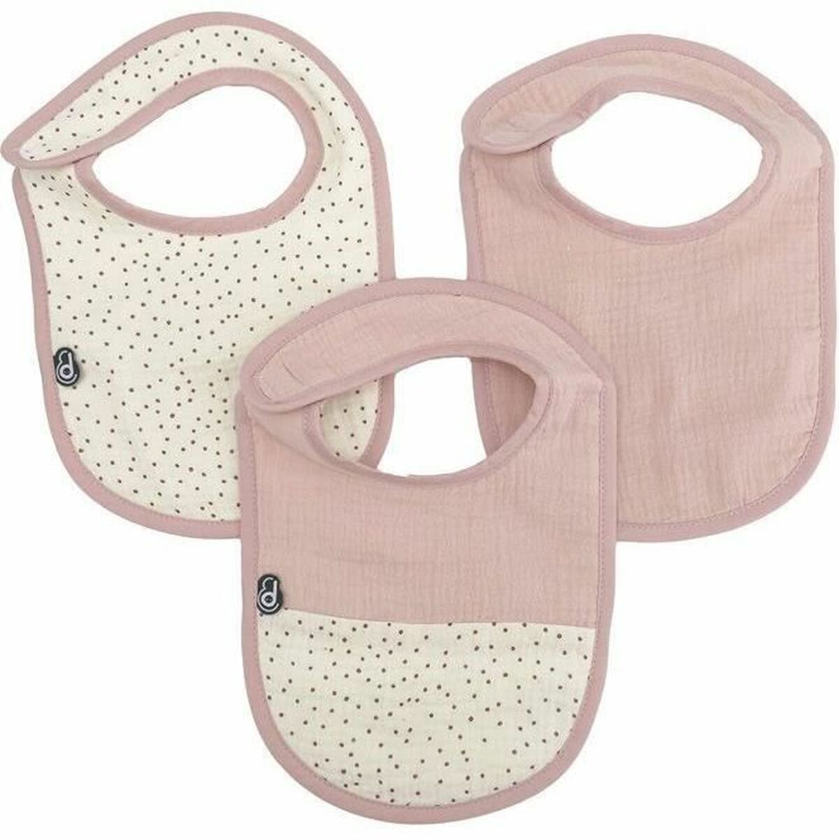 Bavaglino Domiva Rosa Cotone 3 Pezzi (3 Unità)