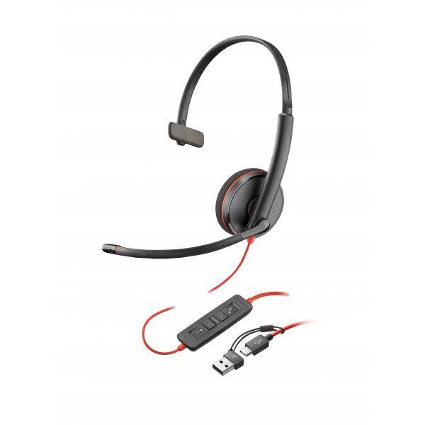 Auricolari con Microfono HP Blackwire 3210 Nero