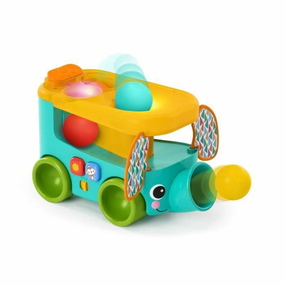 Giocattolo da trascinamento Bright Starts Pop & Roll Safari Bus