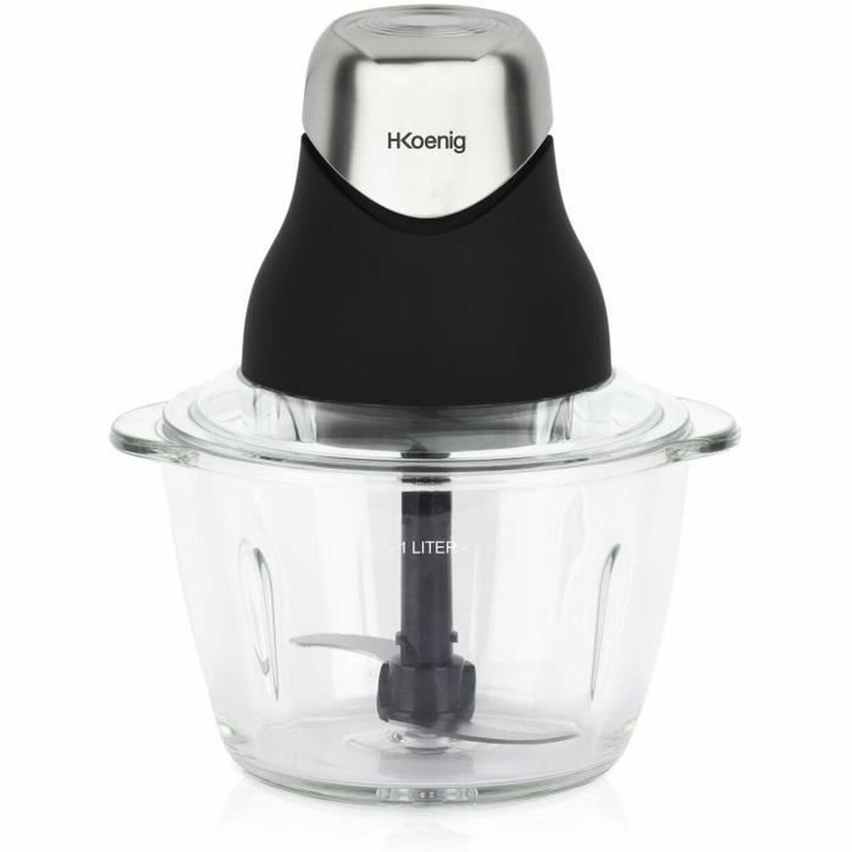 Tritatutto Hkoenig LEO8 Nero Cromo Vetro Acciaio inossidabile 1 L