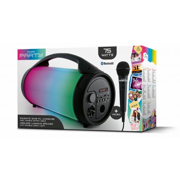 Altoparlante Bluetooth con Microfono Karaoke Bigben PARTYBTPRO 75 W Nero
