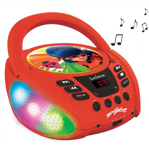 Riproduttore CD/MP3 Lexibook Miraculous Bluetooth 5.0 Rosso