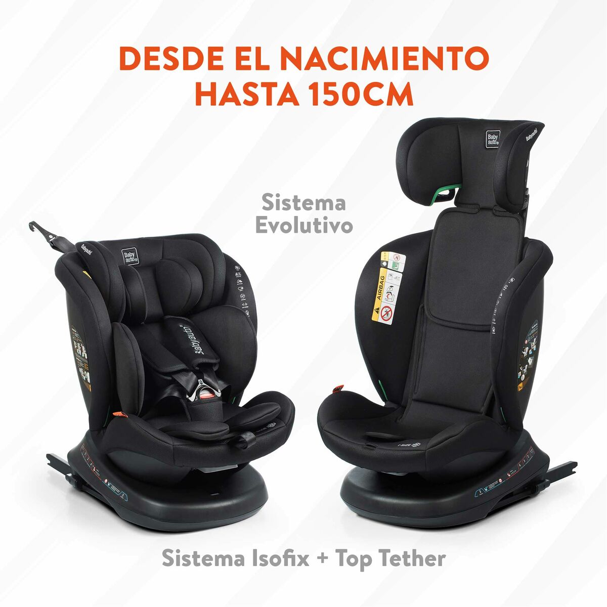 Seggiolino Auto Babyauto RODIA Grigio 0 (de 0 a 10 kilos) I (9 - 18 kg) II (15-25 kg) III (22 - 36 kg) Per bambini ECE R129/04 - Image 3