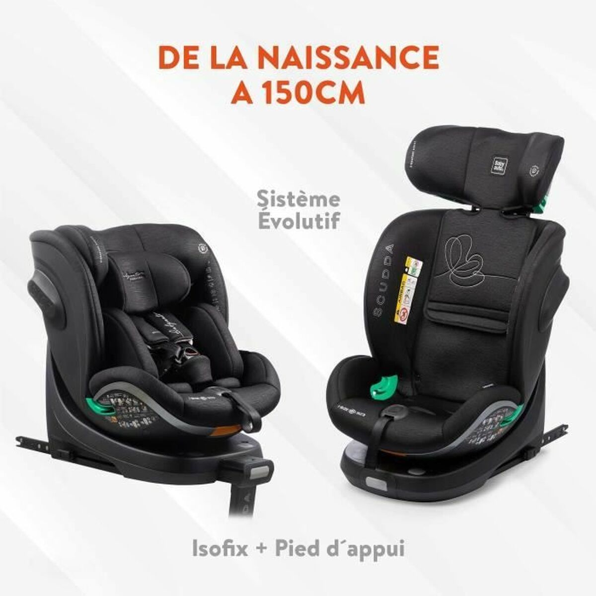 Seggiolino Auto Babyauto SCUDDA GREY DOBBY Grigio 0 (de 0 a 10 kilos) 0+ (de 0 a 13 kilos) I (9 - 18 kg) II (15-25 kg) III (22 - - Image 3