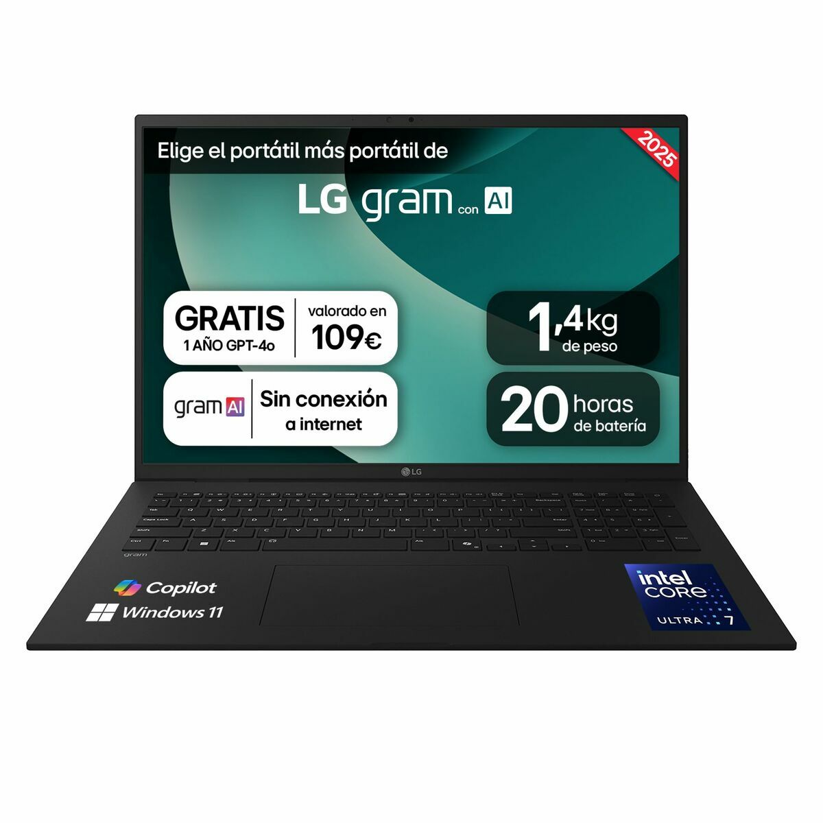 Laptop LG 17Z90T-G.AA78B 17" intel core ultra 7 255H 16 GB RAM 1 TB HDD 1 TB SSD