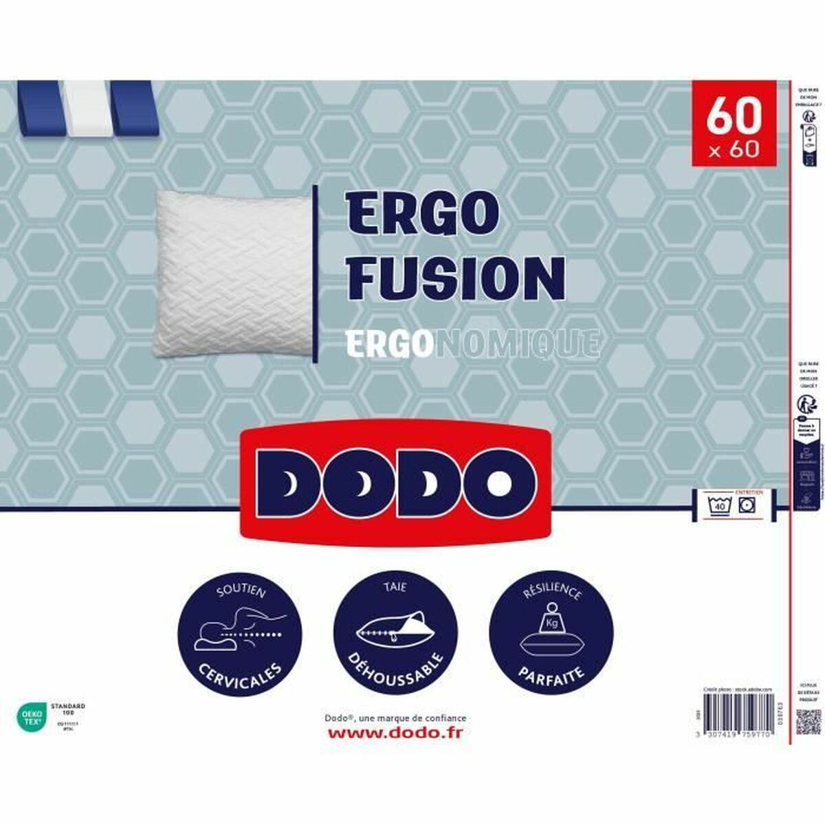 Cuscino DODO ERGO FUSION Bianco 60 x 60 cm