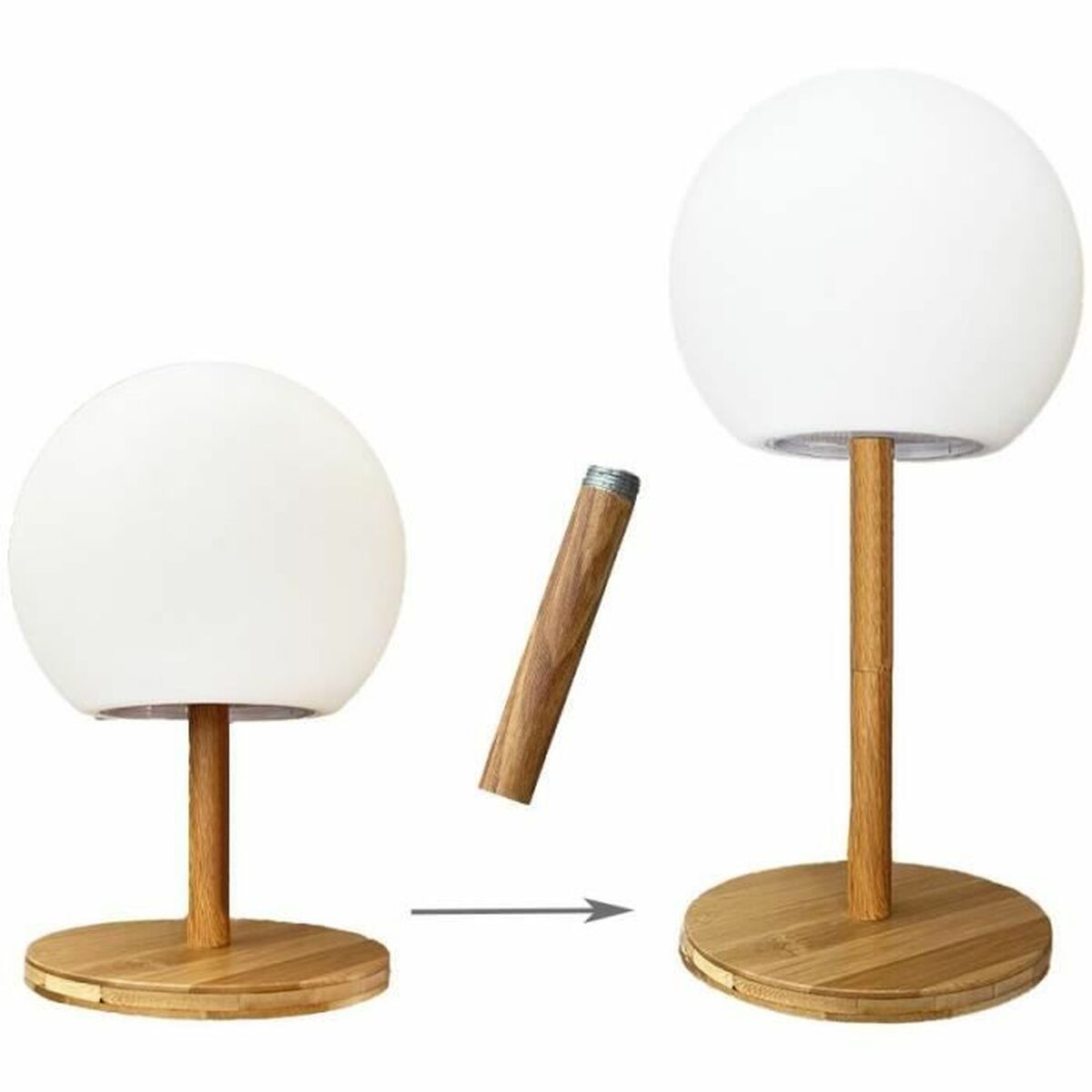 Lampada da tavolo Lumisky Luny Marrone 1,2 w Bambù - Image 3