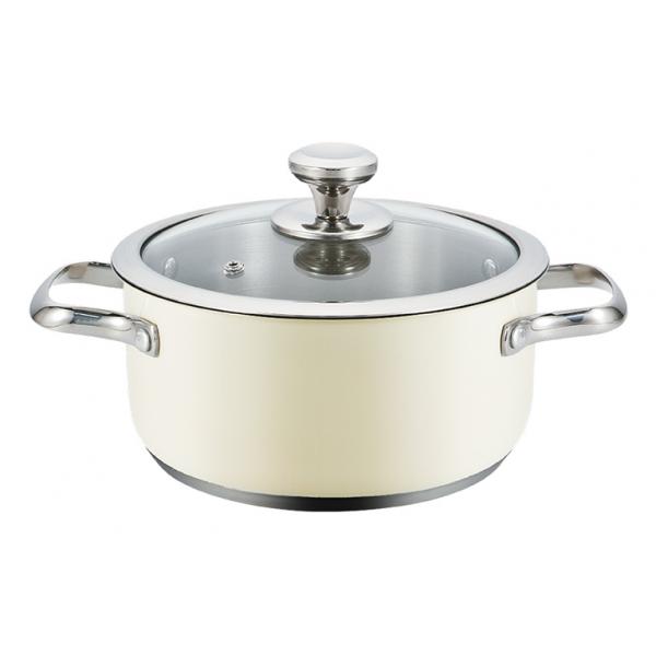 Casseruola con coperchio Haeger PA-18H.006A Beige Ø 18 cm