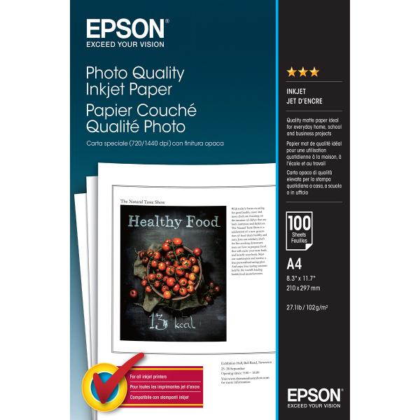 Carta Fotografica Lucida Epson Photo Quality Inkjet Paper - A4 - 100 hojas