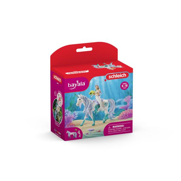 Statua Schleich 42509 Mermaid on sea unicorn Unicorno 4 Pezzi