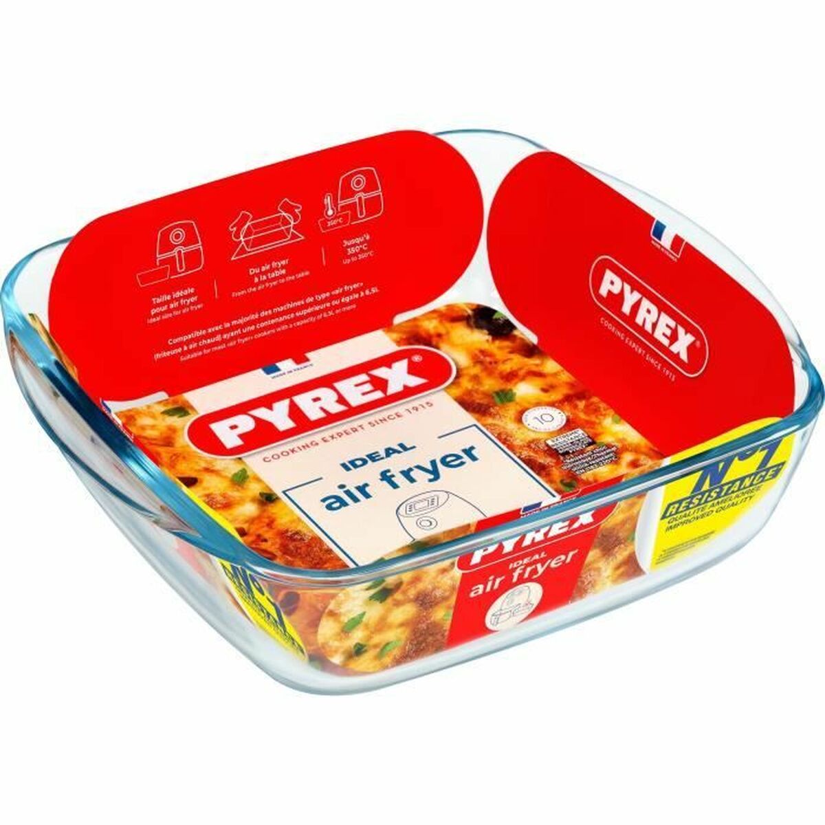 Pirofila da Forno Pyrex Trasparente Vetro Borosilicato Quadrato