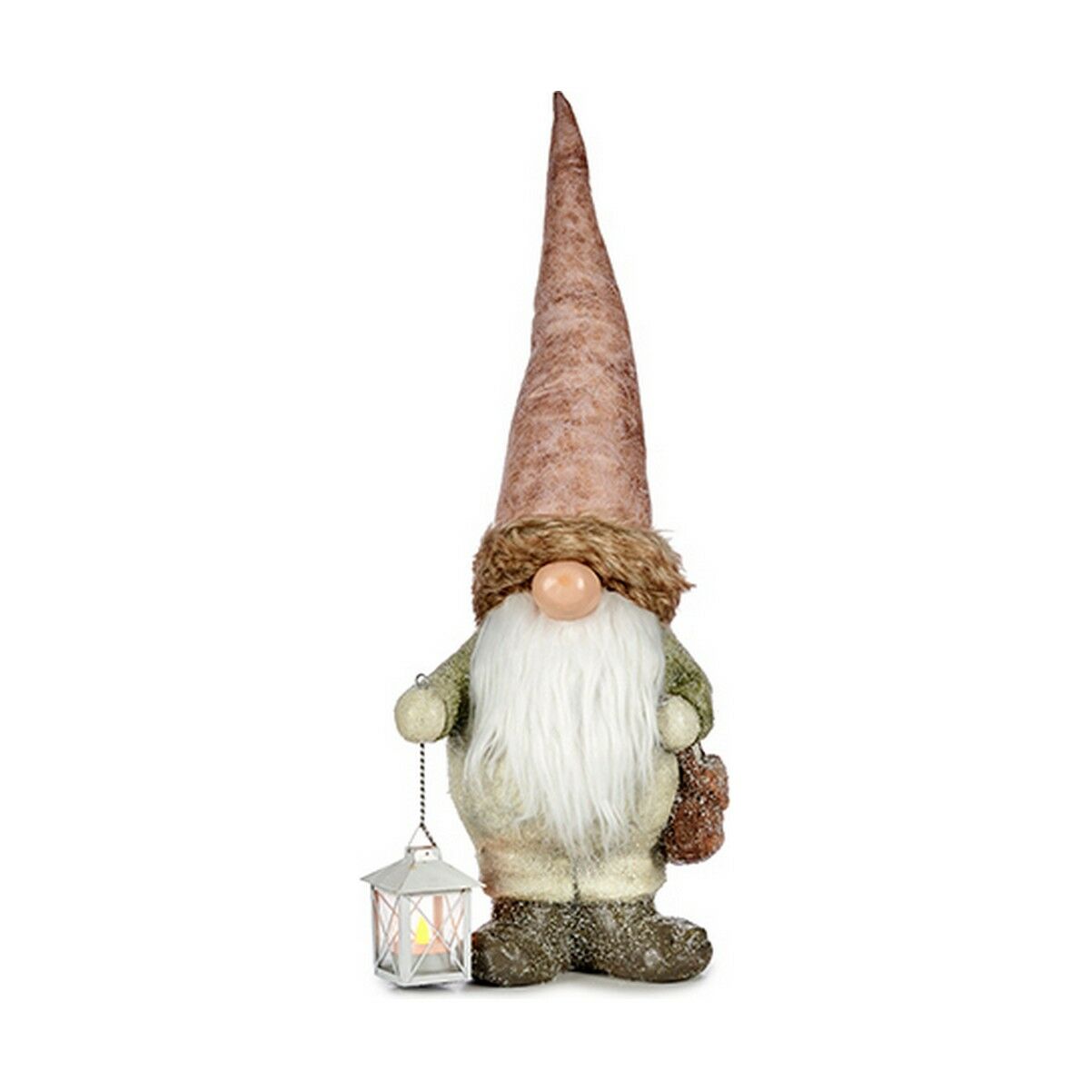 Statua Decorativa Krist+ Bianco Verde Rosa Lanterna Folletto 17 x 63 x 24,5 cm